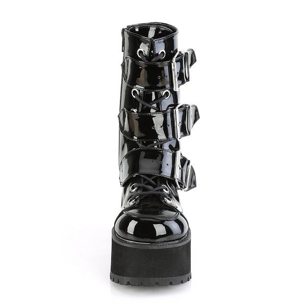 Demonia Women's Ranger-308 Platform Boots - Black Patent D7105-82US Clearance